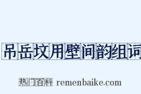 吊岳坟用壁间韵组词是什么意思的图片